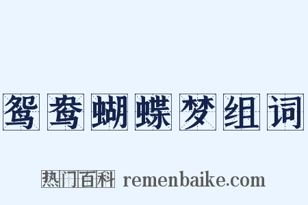 鸳鸯蝴蝶梦组词是什么意思的图片